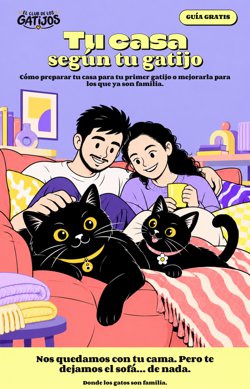 Portada de Tu casa según tu gatijo, la guía gratis de El Club de los Gatijos